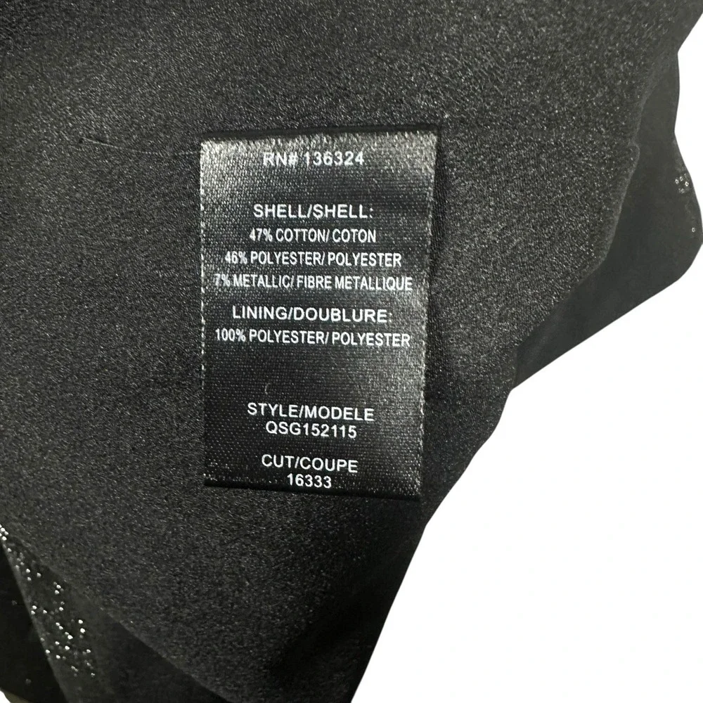 Halston Heritage NWT Black Metallic One Shoulder Draped Cocktail‎ Dress Size 0